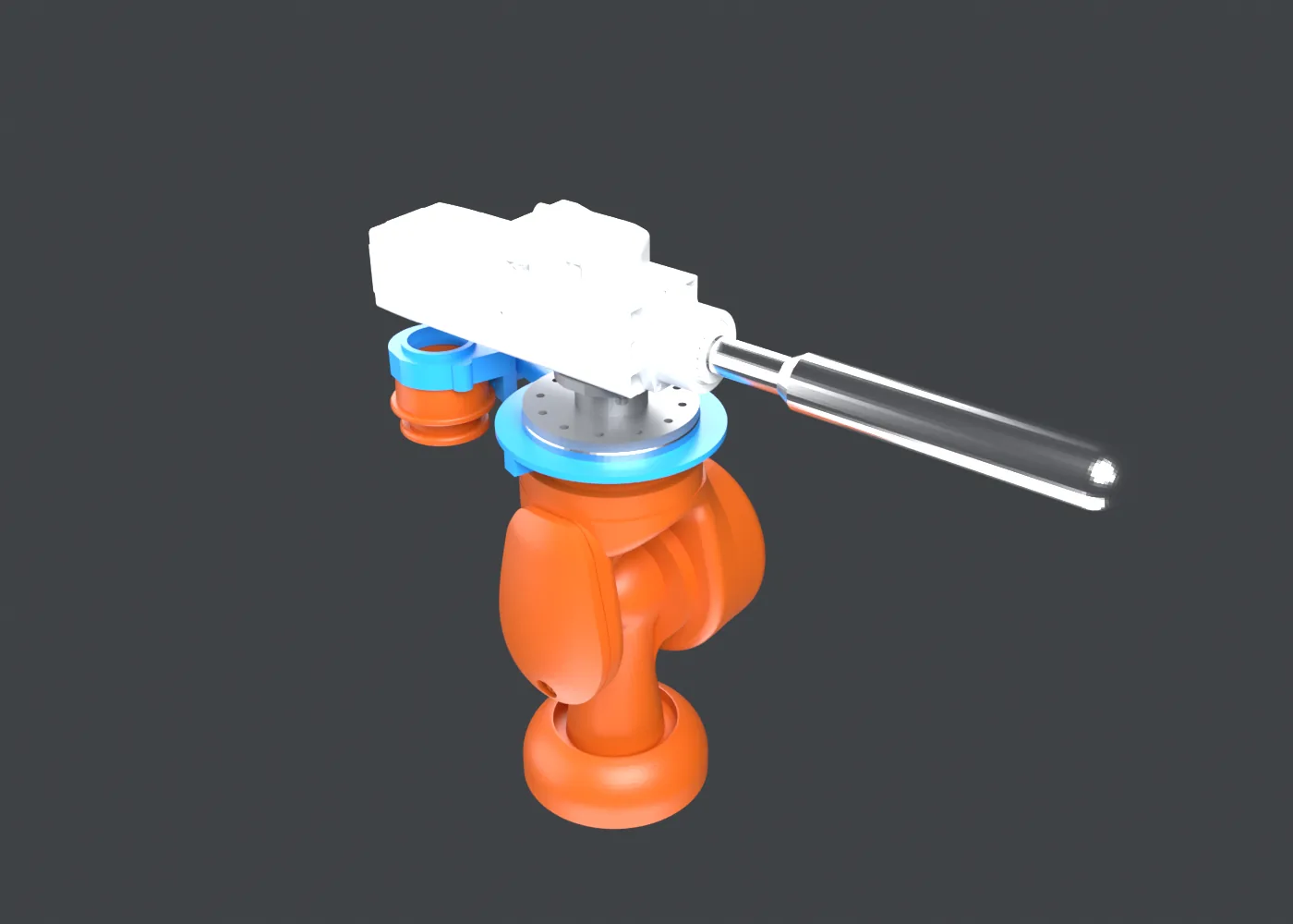 Spindle and holder on the robot wrist, checked for collisions