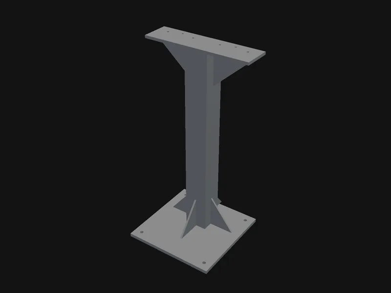 Welded steel stand for the laser frame